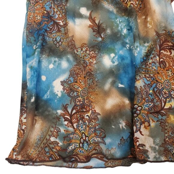 Bohemian lace-trim blouse with elastic sleeves by Avenue - Women's Plus 18/20 - Picture 5 of 7